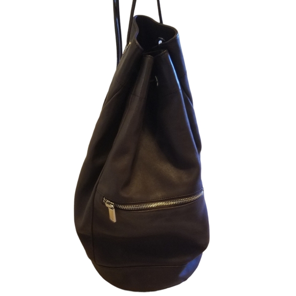 CK Calvin Klein brown Real leather duffle bucket backpack bag - Picture 4 of 14